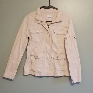 KENSIE JEANS ZIPPER FRONT UTILITY JACKET WITH POCK